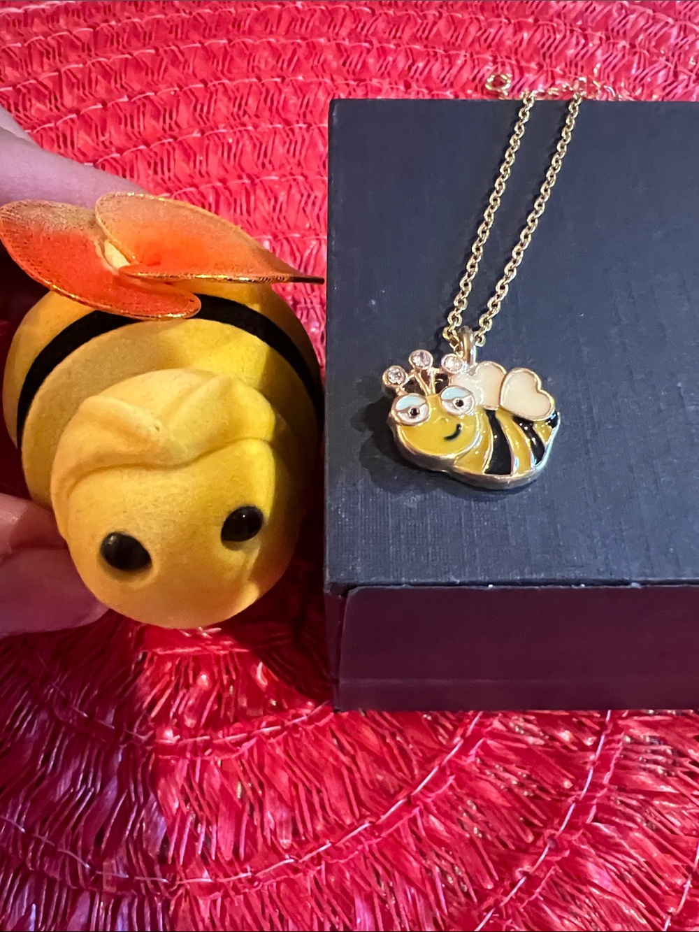 Cute Yellow Bee Pendant Necklace - Women's Jewelry